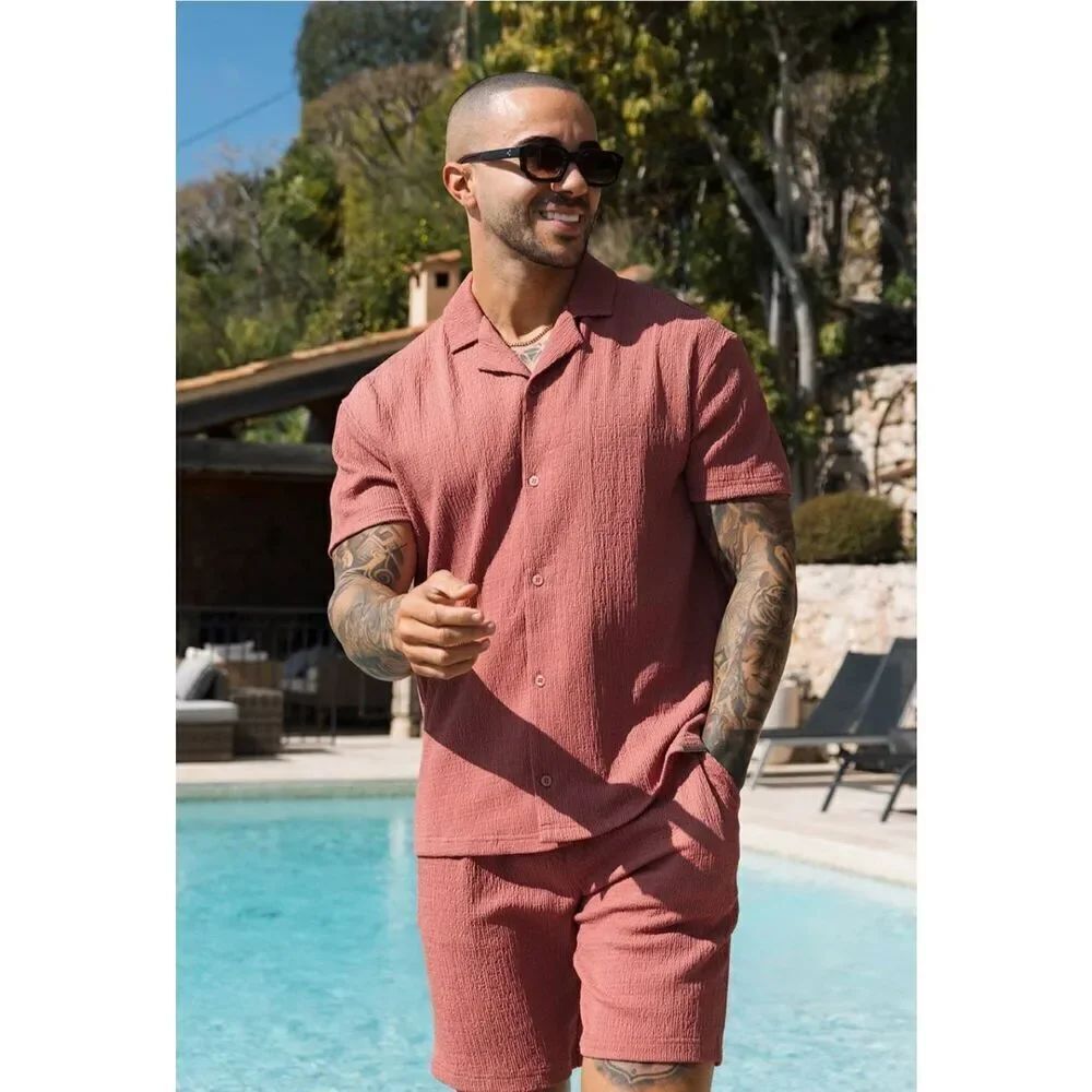 Mauvais Elvissa Relaxed Fit Textured Bermuda Length Shorts in Canyon Sz 46 - Picture 3 of 8